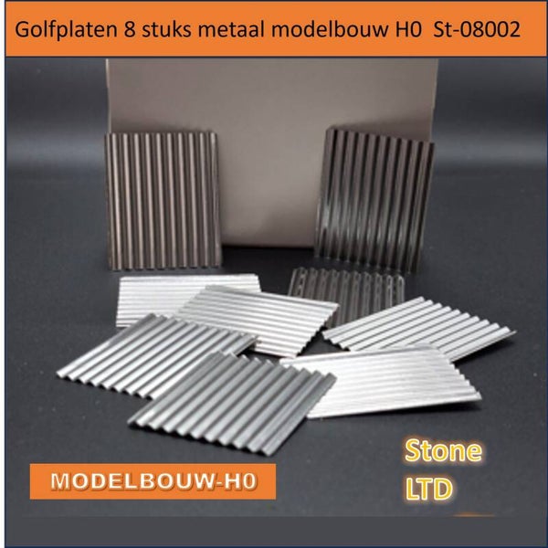 Golfplaten 8 stuks metaal onbewerkt Modelbouw H0