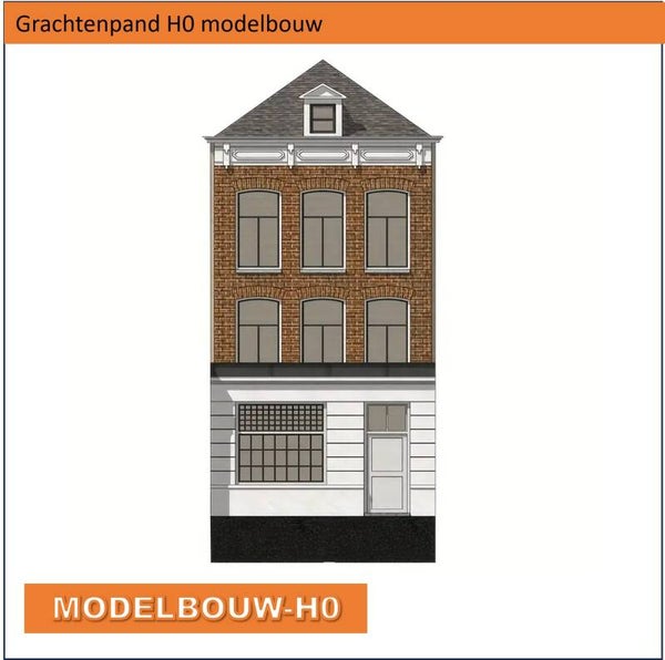 Grachtenpand met witte pui H0 modelbouw