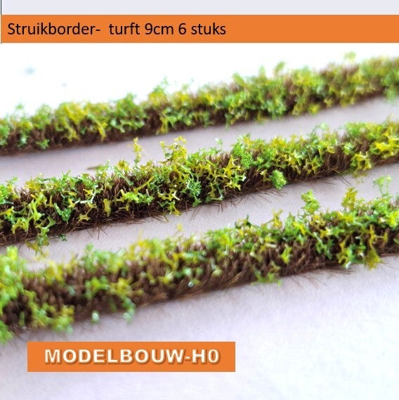 Gras border turft midden groen 9 cm 6 stroken
