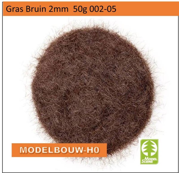 Gras Bruin 2mm  50g 002-05