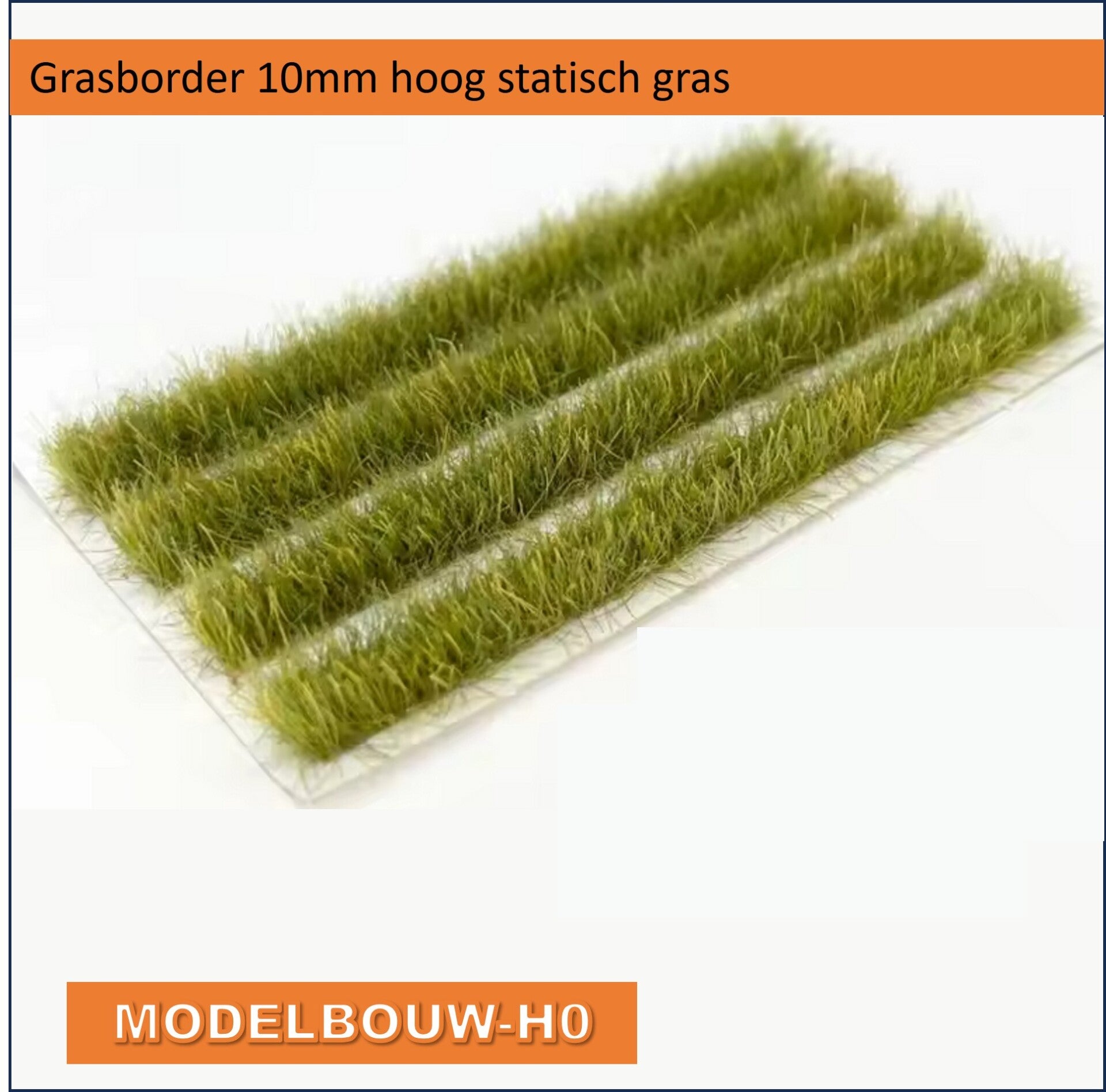 Gras border statisch gras geelgroen 9 cm 4 stroken