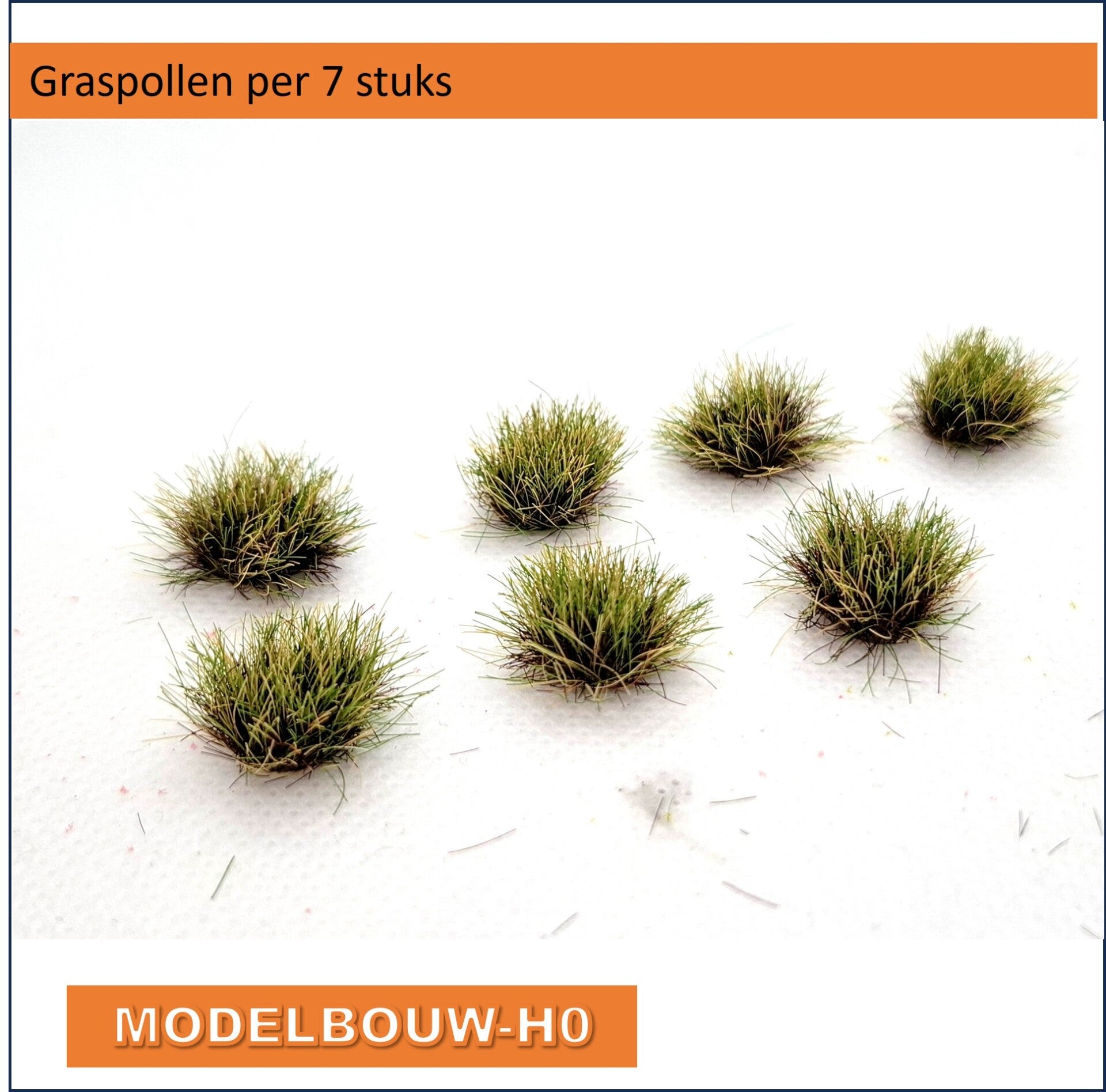 Graspollen groen-lichtgroen 7 stuks
