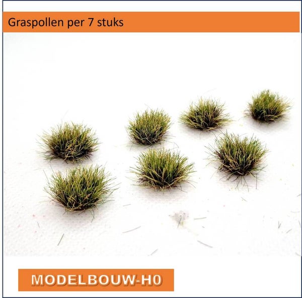 Graspollen groen-lichtgroen 7 stuks