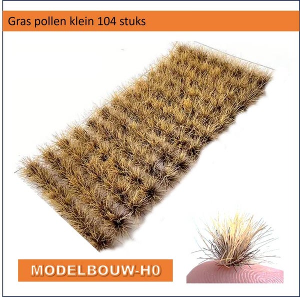 Graspollen klein 4mm x 6 mm hoog 104 stuks lichtbruin