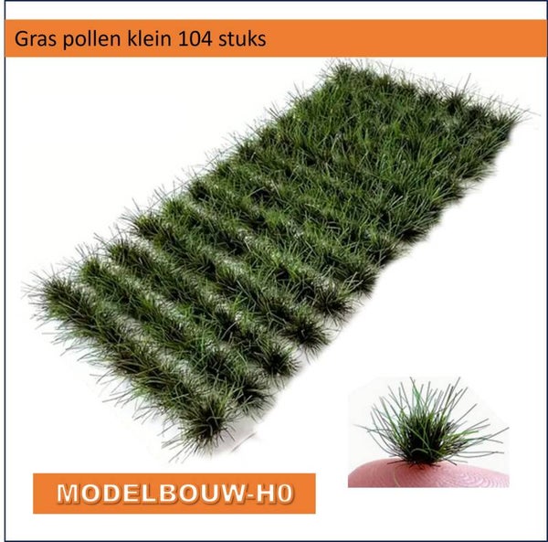 Graspollen klein 4mm x 6 mm hoog 104 stuks donkergroen