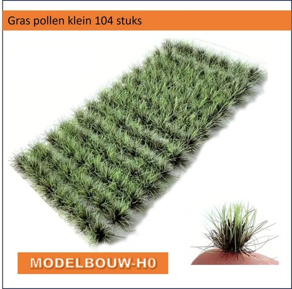 Graspollen klein 4mm x 6 mm hoog 104 stuks zomergroen