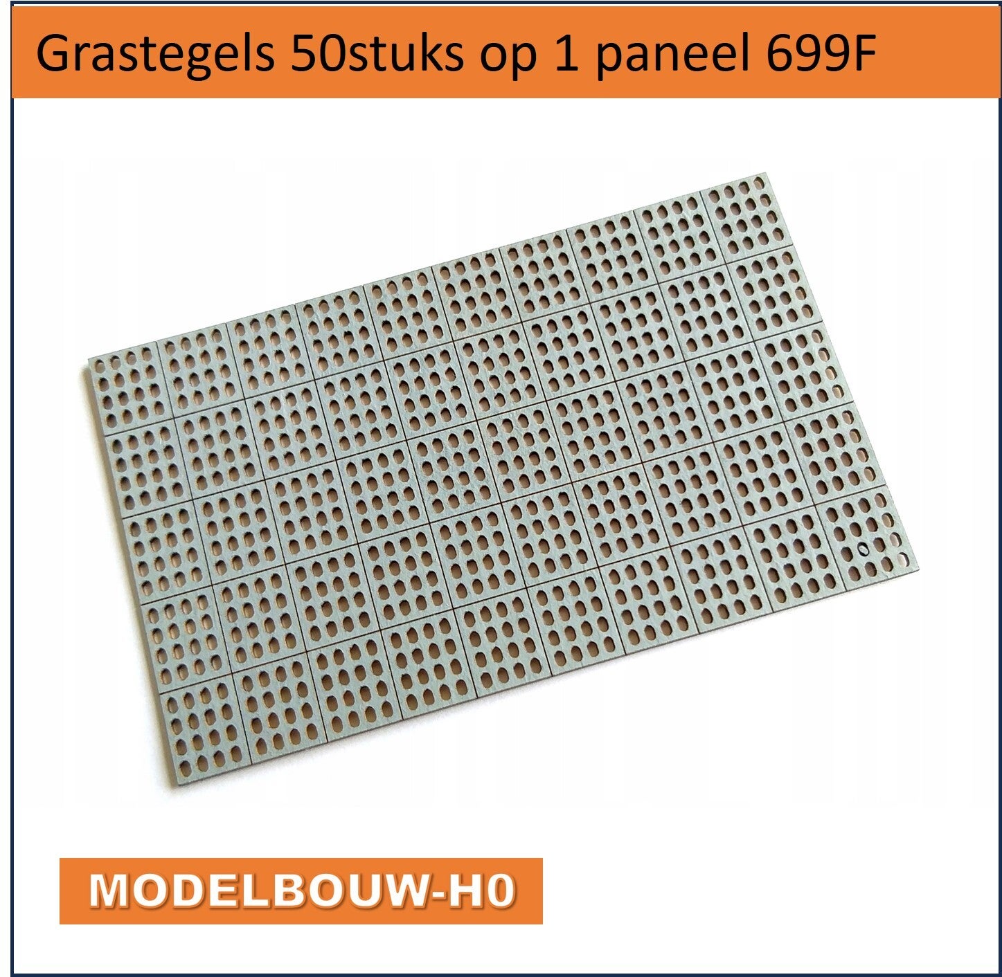 Grastegels 50stuks op 1 paneel 699F Modelbouw H0