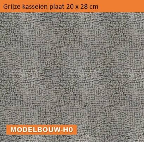 Grijze kasseien plaat 20 x 28 cm E028