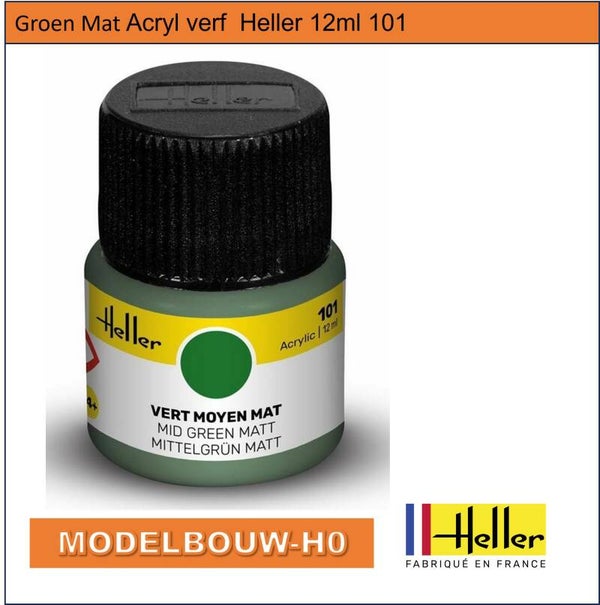 Groen Mat Acryl verf  Heller 12ml 101