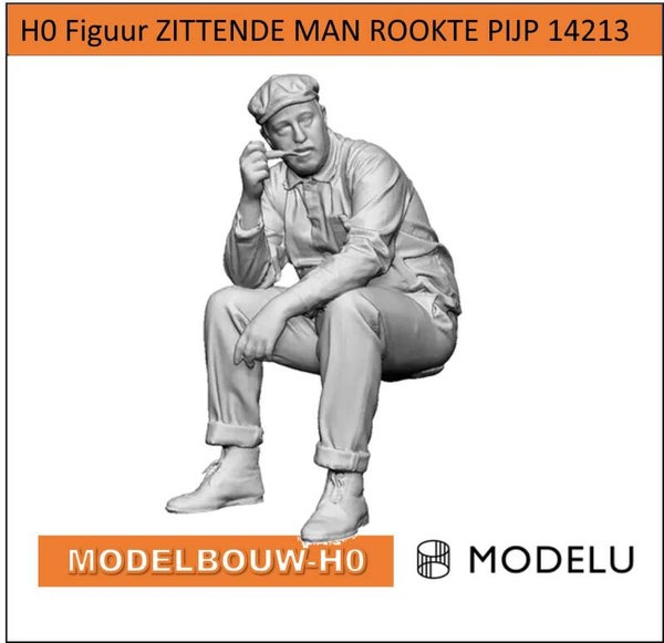 Arbeider rustend 3D geprint (14213) | H0 figuren (1:87)