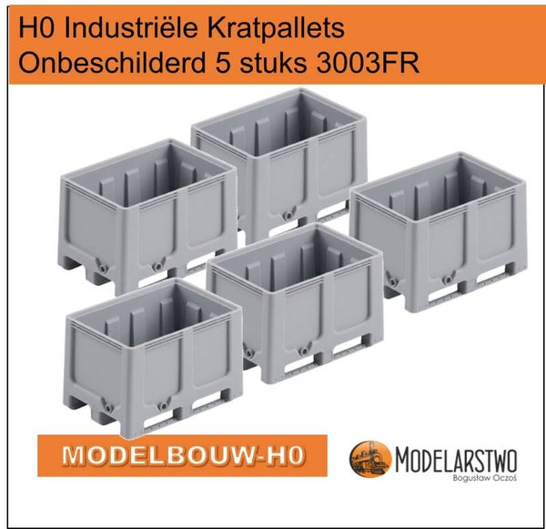 H0 Industriële Kratpallets Onbeschilderd 5 stuks 3003FR