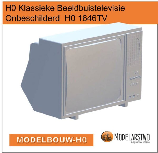H0 Klassieke Beeldbuistelevisie Onbeschilderd  H0 1646