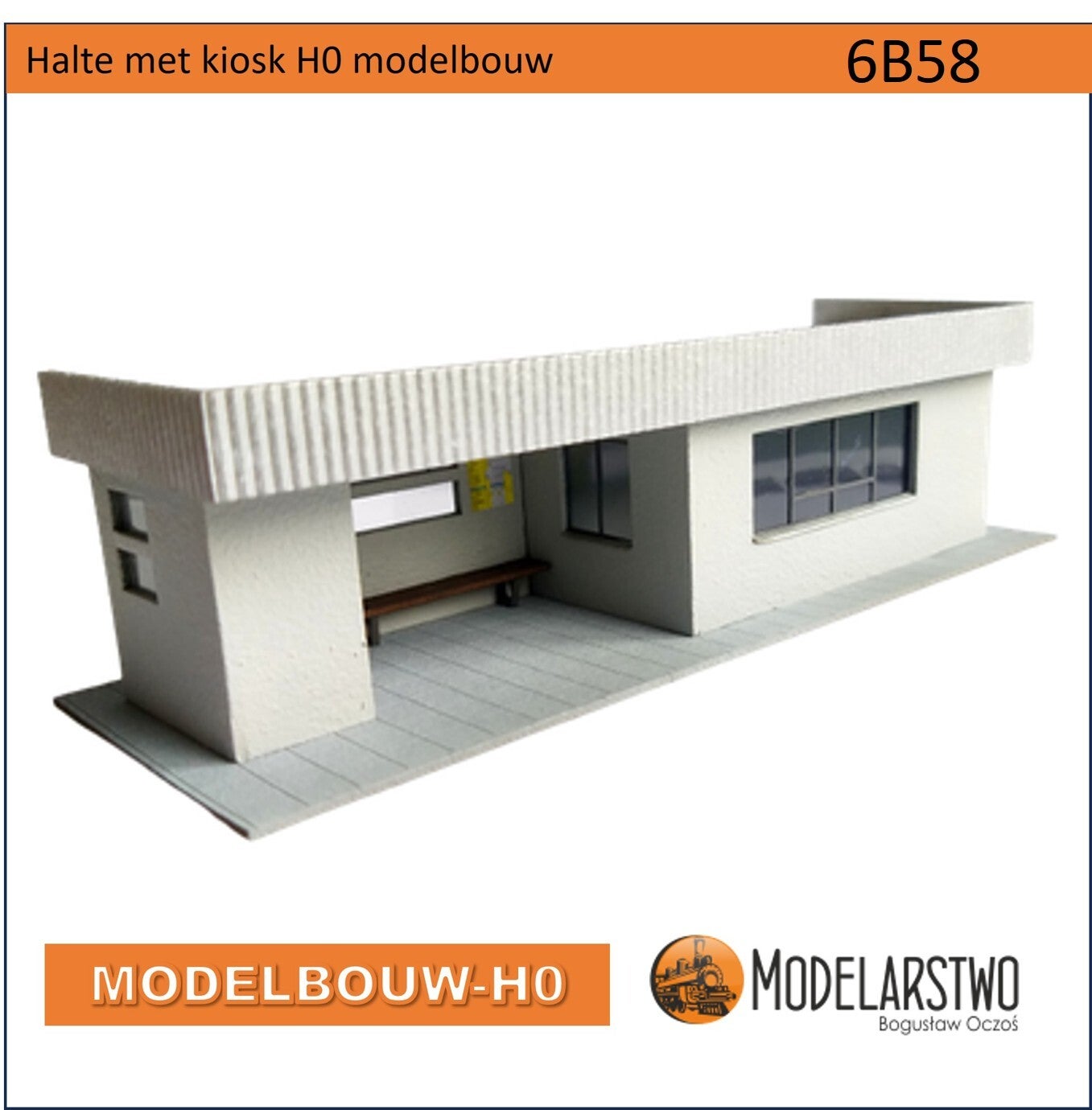 Halte voor trein of bus  H0 lasercut karton