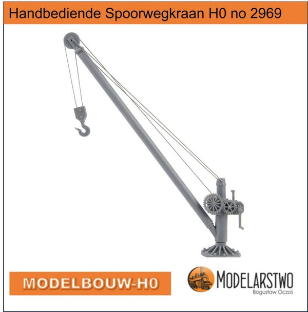 Handbediende Spoorwegkraan H0 resin 3d   2969