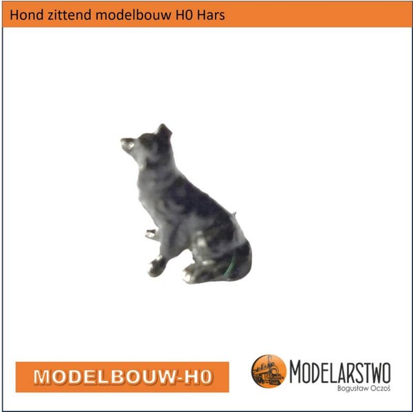 Hond zittend modelbouw H0 Hars