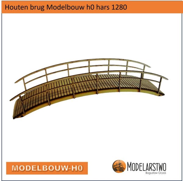 Houten brug gebogen Modelbouw-H0 1280