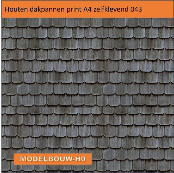 Houten dakpannen print A4 zelfklevend 043
