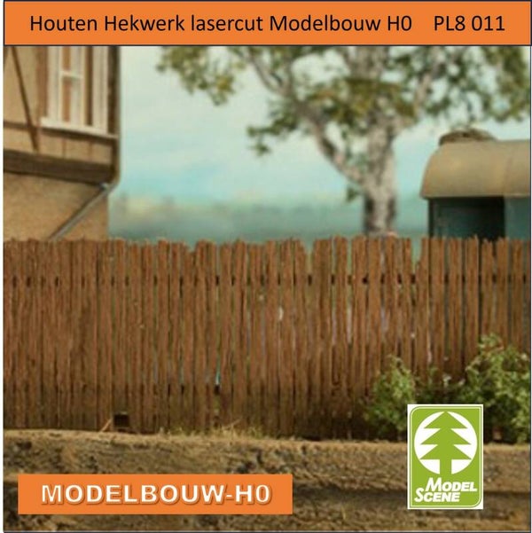 Schutting hout  modelbouw H0 lasercut PL8 011