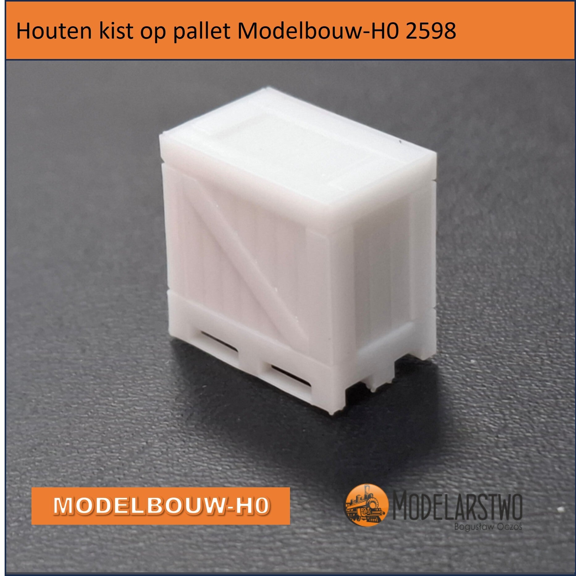 Houten kist op pallet Modelbouw-H0 2598