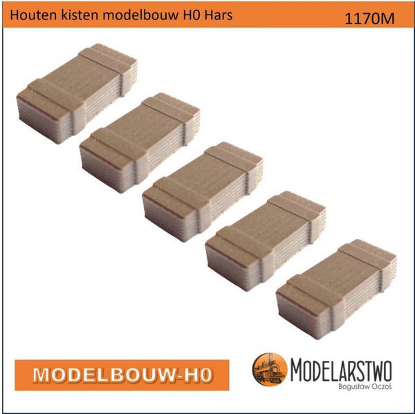 Houten kisten  Hars  20x10x5mm  5stuks 1170-20