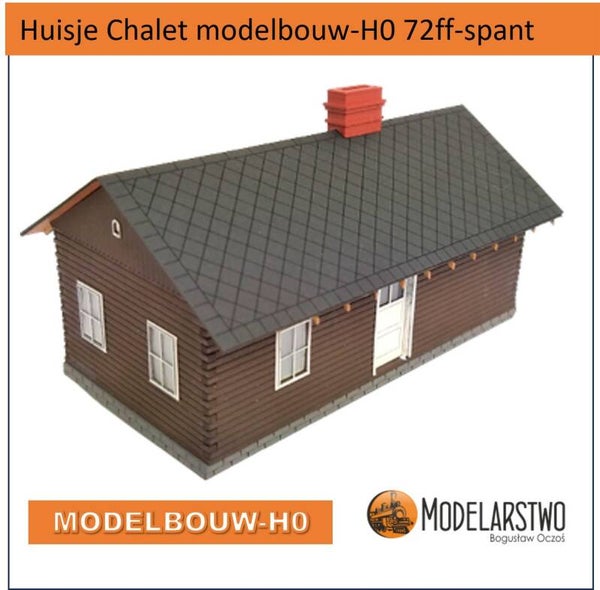 Huisje chalet  Modelbouw H0 72FF-spant met dak spanten