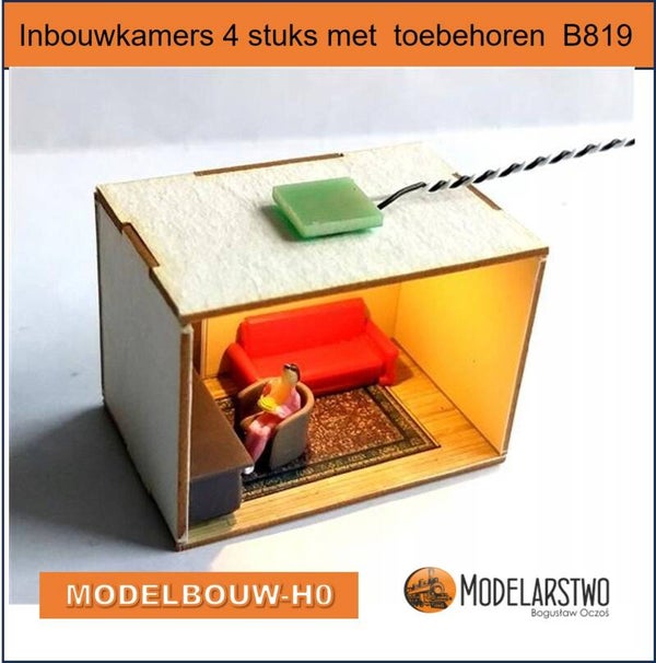 Inbouwkamers 2 stuks met  toebehoren  B819
