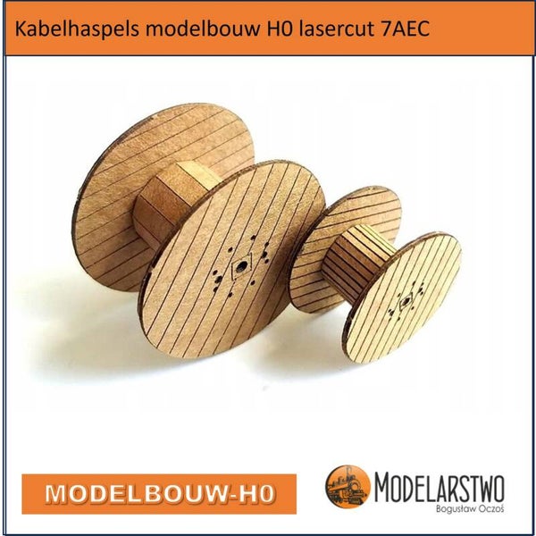 Kabelhaspels modelbouw H0 lasercut 7AEC