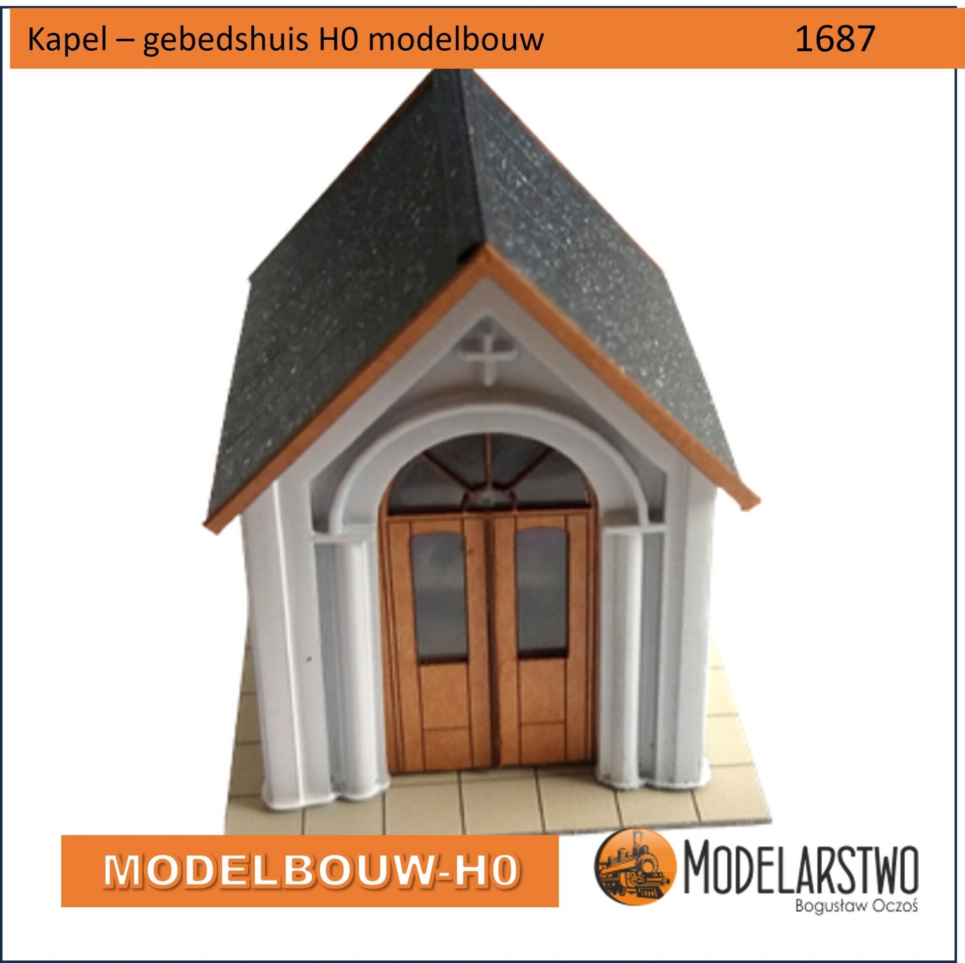 Kapel Gebedshuis-  H0 lasercut karton 1687