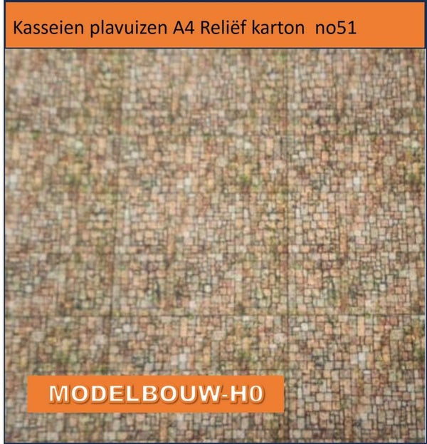 Kasseien plavuizen A4 Reliëf karton  no51