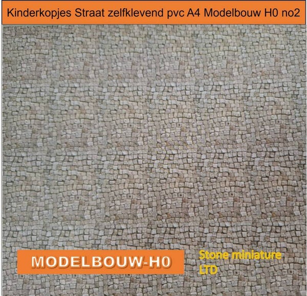 Kinderkopjes Straat zelfklevend pvc A4 Modelbouw H0 no2