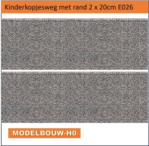 Oude kinderkopjes straat reliëf plaat Modelbouw H0 E026