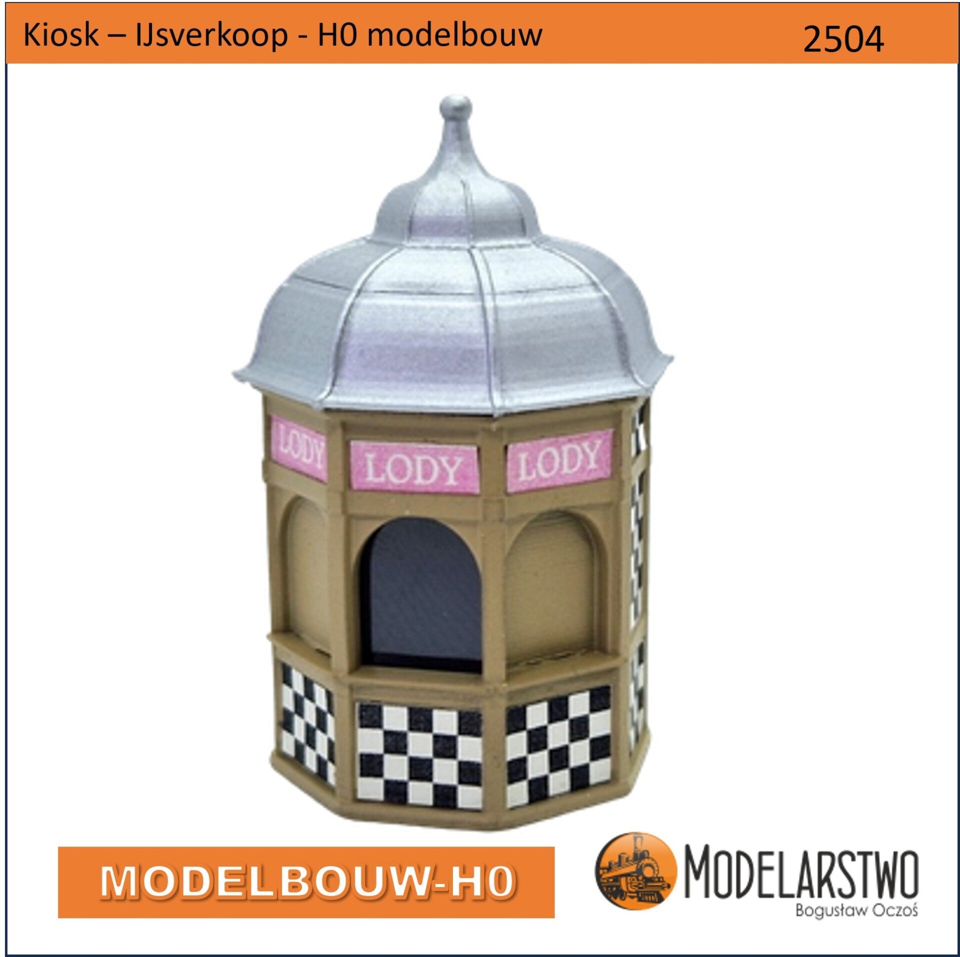 Kiosk -  IJsverkoop - H0 lasercut karton 2504