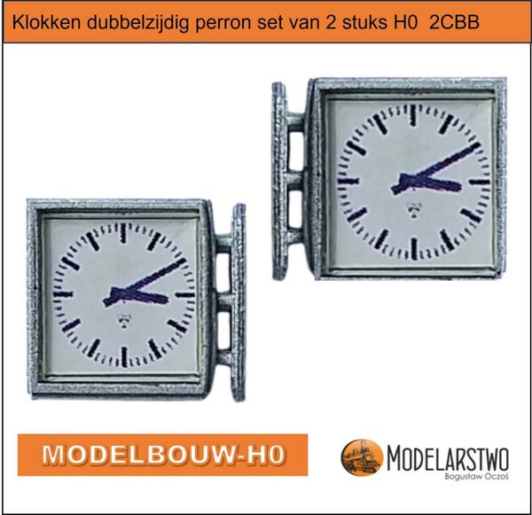 Klokken dubbelzijdig perron set van 2 stuks H0  2CBB