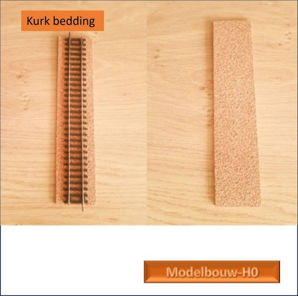 Kurk bedding voor Rail HO 23cm  4mm dik 4 cm breed
