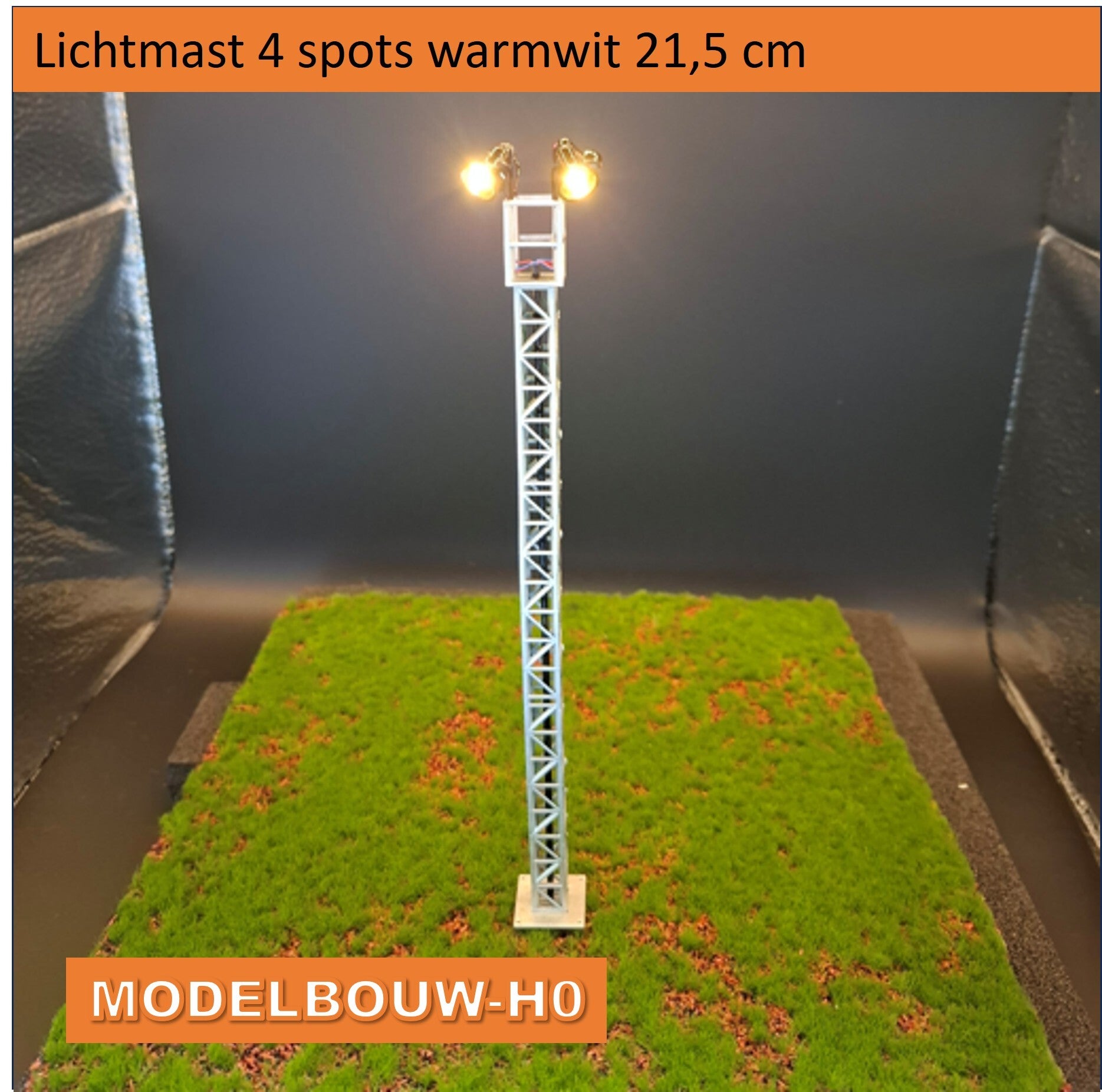 Lichtmast 4 spots warmwit 21,5 cm