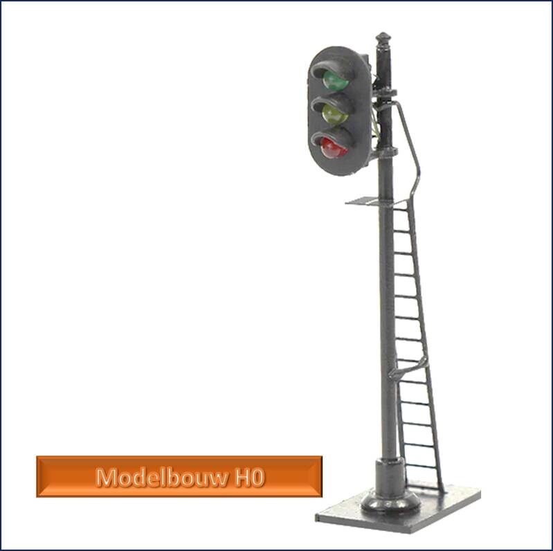 Lichtsein 3delig leds met ladder en tableau.  Modelbouw H0