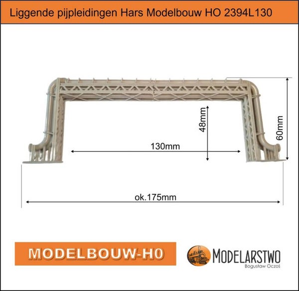 Liggende pijpleidingen Hars Modelbouw HO 2394L130
