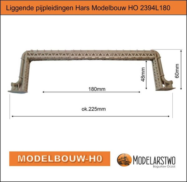 Liggende pijpleidingen Hars Modelbouw HO 2394L180