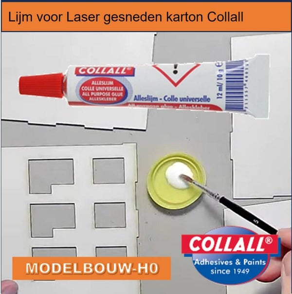 Lijm voor Laser gesneden karton Collall sinds 1958 made in NL 12ml
