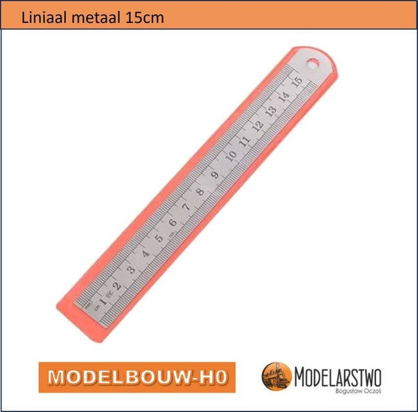 Liniaal 15 cm metaal