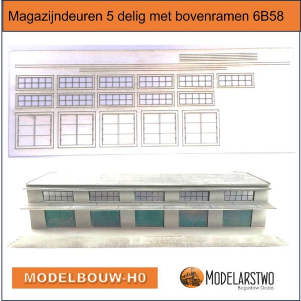 Magazijndeuren 5 delig met bovenramen H0 6B58
