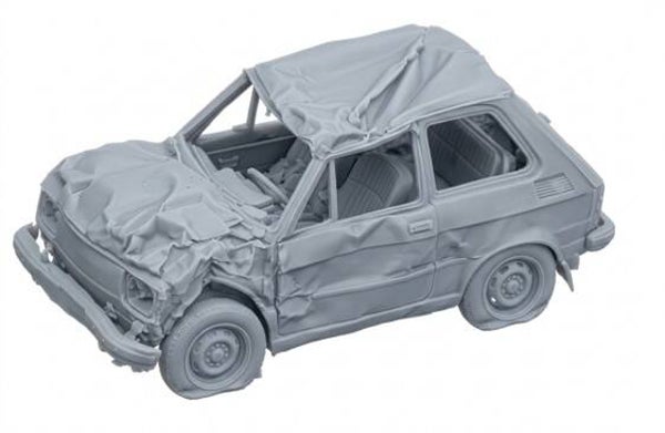 H0 Autowrak Fiat 126p 'Maluch' (Schaal 1-87) – 3D-Geprint Miniatuurwrak 3035M