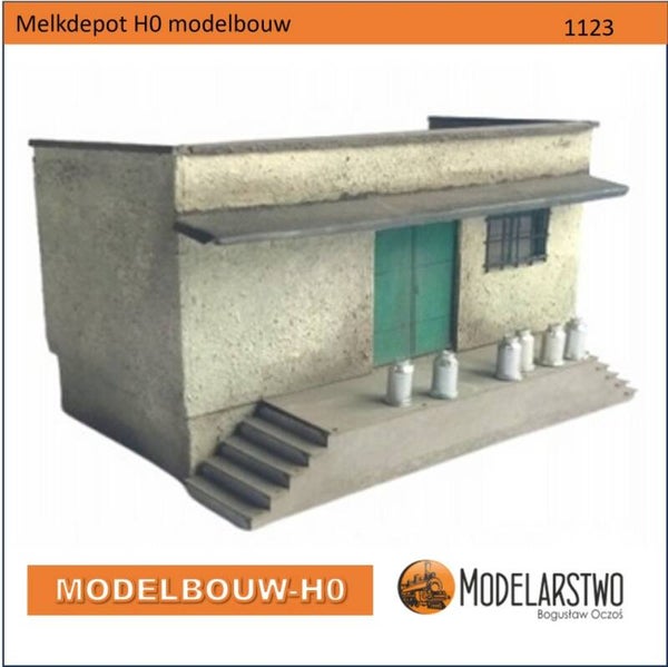 Melkdepot  Modelbouw H0 lasercut karton 1123