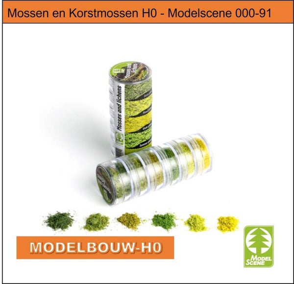 Modelscene 000-91 Mossen en Korstmossen (Mosses and Lichens) – 6-delige Variatieset