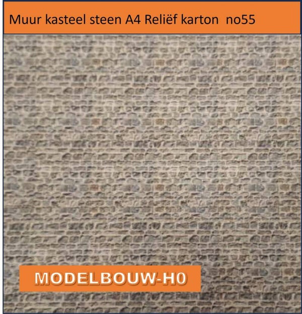 Muur kasteel steen A4 Reliëf karton  no55
