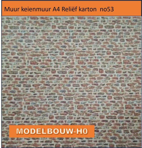 Muur keienmuur A4 Reliëf karton  no53