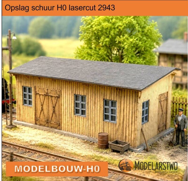 Opslag schuur H0 lasercut 2943