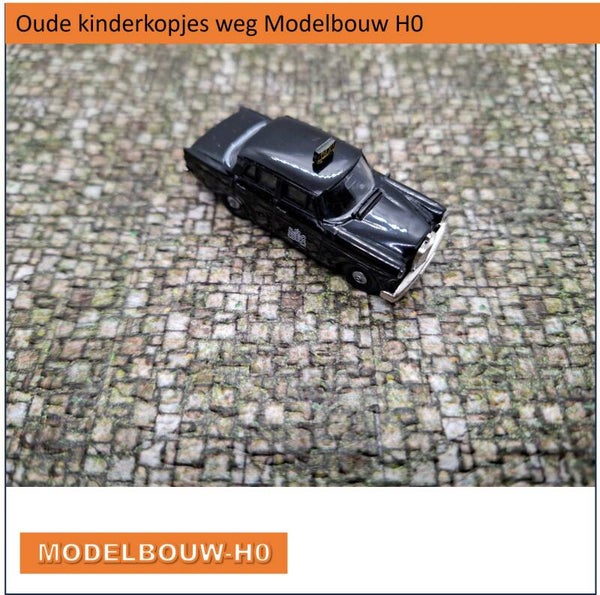 Oude kinderkopjes weg reliëf plaat Modelbouw H0