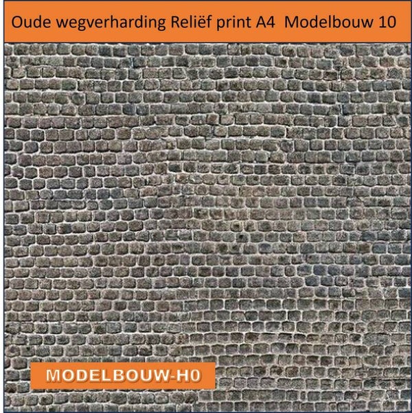 Oude wegverharding Reliëf print A4  Modelbouw 10