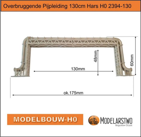 Overbruggende Pijpleiding 130cm Hars H0  2394-130